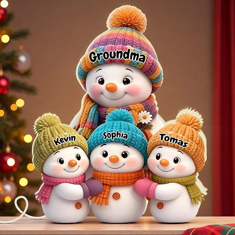 Marke: DGJSSK Bezaubernde Familie Schneemann-Dekorationen, Personalisierte Weihnachtsornamente, Festliche Tischdekorationen, Familien und Paare — Advent und Tisch