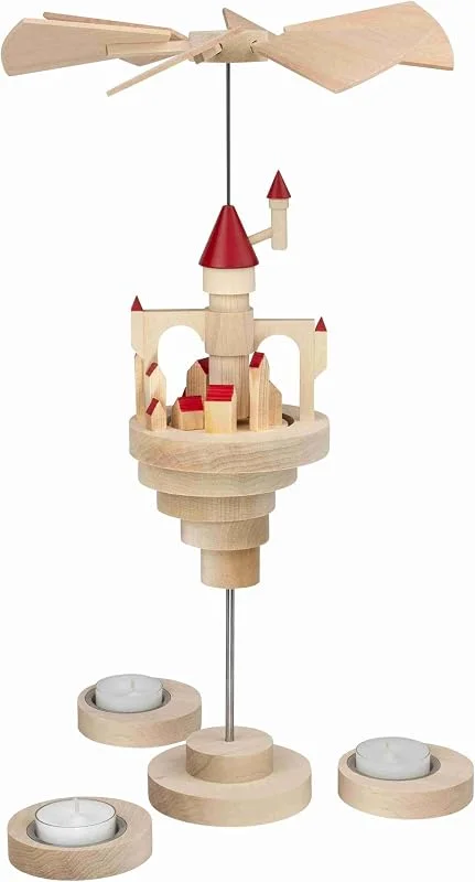 Besuche den Seiffener Volkskunst-Store Seiffener Volkskunst Pyramide Luftschloss Mona rote Dächer von Schalling — Weihnachtsdeko