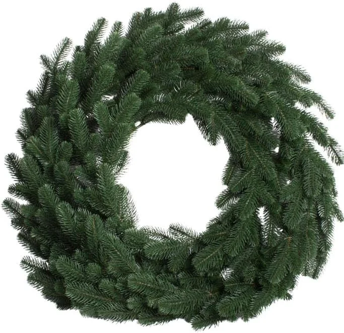 Besuche den Botanic-Haus-Store künstlicher Tannenkranz Karpaten auf Drahtring, Durchmesser 90 cm, Farbe: dunkelgrün — Weihnachtsdeko