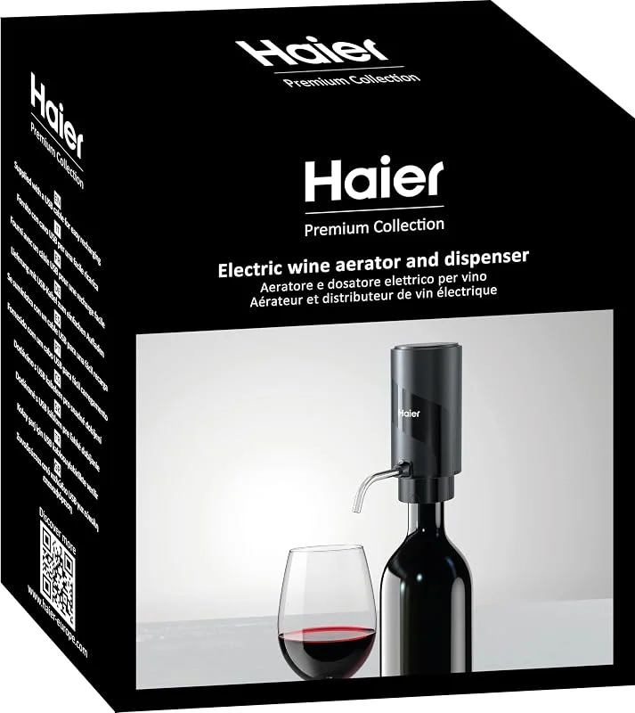 Besuche den Haier-Store Haier Elektrischer Weinbelüfter & Dosierer, 2 in 1, verbesserte Aromatisierung und Frische, Servieren Sie mit Geschwindigkeit und Perfektion, perfekte Geschenkoption für Weinliebhaber — Wein und Festtafel