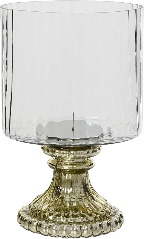 Marke: Decoris Windlicht Glas 15x25cm Gold Klar — Advent und Tisch