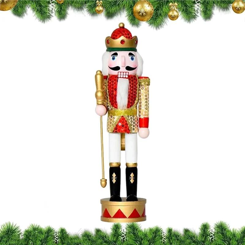 Marke: Generisch Nussknacker-Figuren, 35, 6 cm, Holz, Tischdekoration, Weihnachtsfigur — Weihnachtsdeko