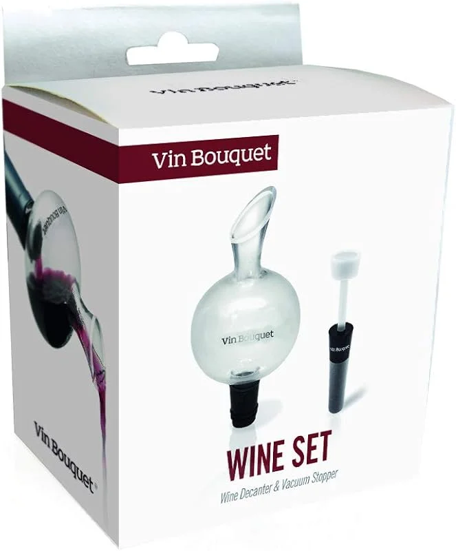 Besuche den VB VIN BOUQUET-Store Vin Bouquet FI 131 Weinset Dekanter und Vakuumverschluss Zubehör Belüften Konservieren Geschenk — Wein und Festtafel