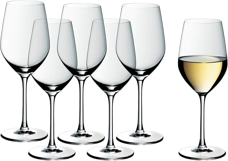 WMF Easy Plus Weingläser Weißwein 6er Set, Weinglas 390 ml, Kristallglas, spülmaschinenfest, transparent — Wein und Festtafel