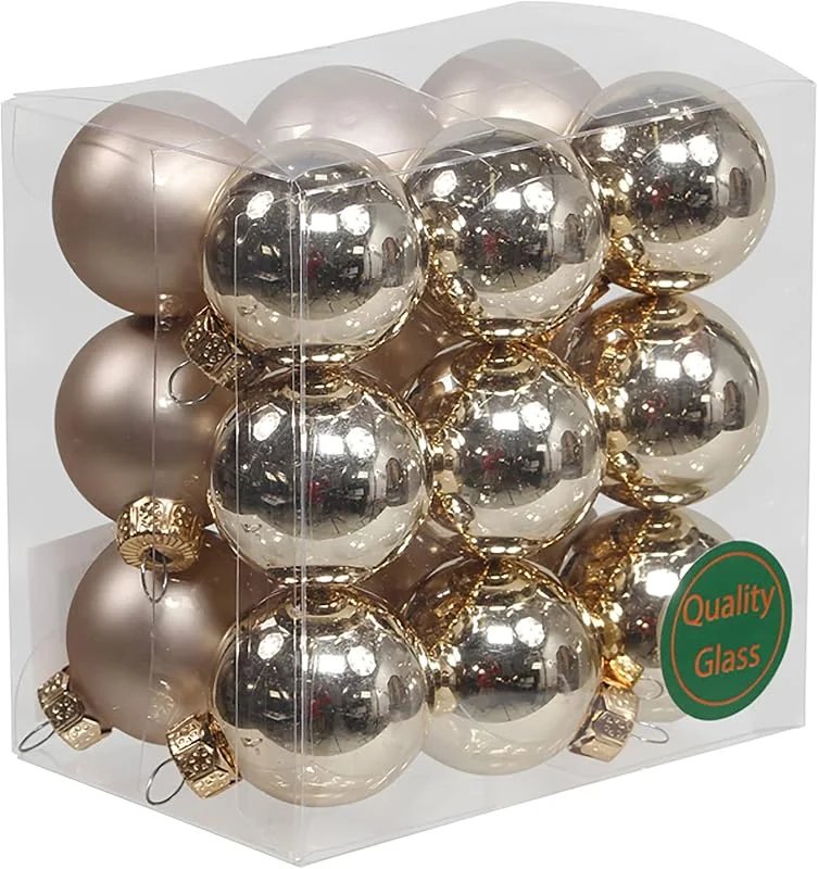 Besuche den Annastore-Store Kleine Baumkugeln aus Glas Ø 2 cm, 2, 5 cm, 3 cm - Christbaumkugeln Baumschmuck Christbaumschmuck Weihnachtsbaumschmuck Weihnachtsbaumkugeln (16 Stück Herbstblond, 3 cm) — Weihnachtsdeko