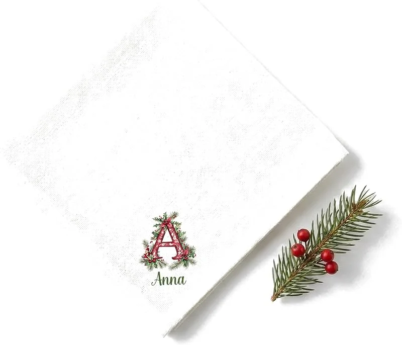 Besuche den LIEBTASTISCH-Store LIEBTASTISCH® Personalisierte Serviette Buchstaben - Weiß — Advent und Tisch