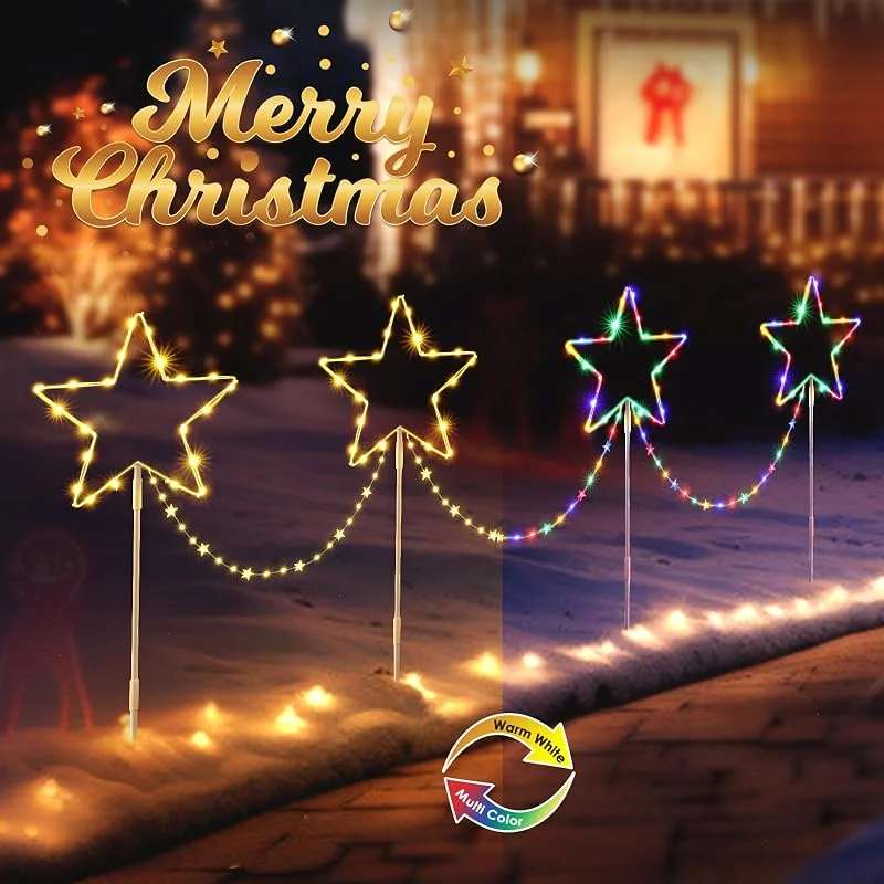 Besuche den Quntis-Store Quntis 144 Leds Weihnachtsdeko Outdoor Gartenstecker Außen Stern IP65 — Weihnachtsbeleuchtung