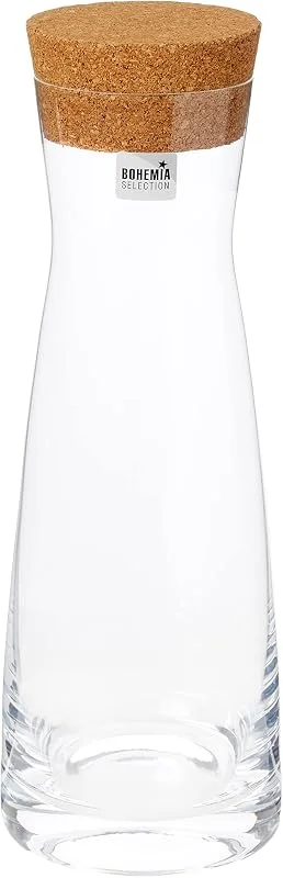 Marke: Bohemia Cristal Bohemia Cristal La Bella Karaffe mit Korkverschluss, Höhe 27 cm, Kapazität 1000 Mililiter, Einheitsgröße — Wein und Festtafel
