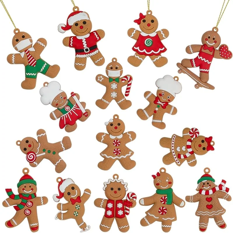 Marke: Festive Fix Festive Fix Weihnachtsfeier-Deko, Lebkuchenmann-Set (15 Teile) — Weihnachtsdeko