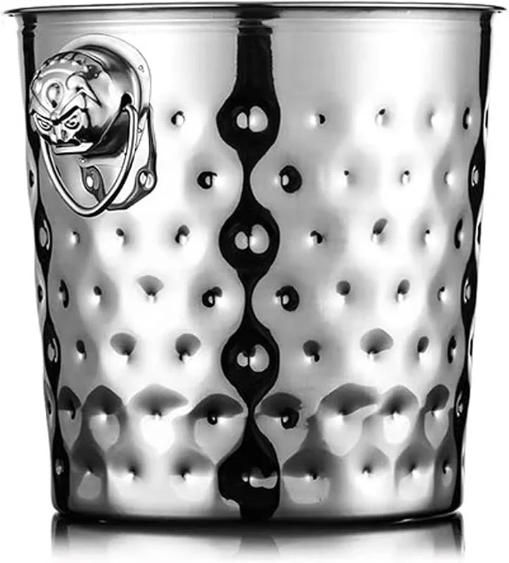 Marke: Huangj-0527 Eiskübel Eiseimer Gehämmerter Eiskübel, Eiskübel aus Edelstahl, 3 l, Sektkübel, Eiswürfelkübel, Bier, isolierter Eiskübel zum Kühlen von Bier, Champagner — Wein und Festtafel