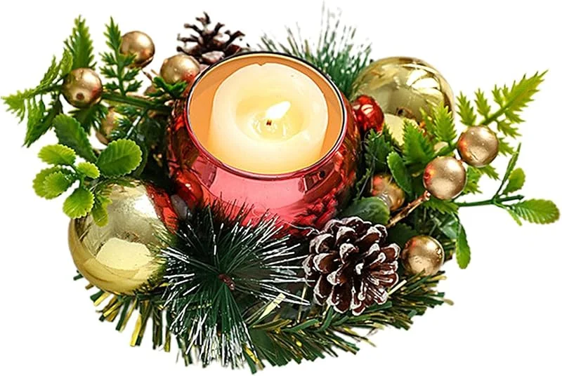 Marke: Jvjggag Weihnachtlicher Teelichthalter, rustikale Tischfigur, Dekoration — Advent und Tisch
