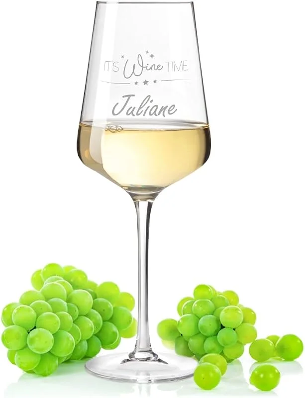 Besuche den GRAVURZEILE-Store GRAVURZEILE Weinglas mit Gravur - It's Wine Time - Personalisiert mit eigenem Namen - Originelles Geburtstagsgeschenk für Männer & Frauen - Geeignet als Rotweingläser und Weißweingläser — Wein und Festtafel