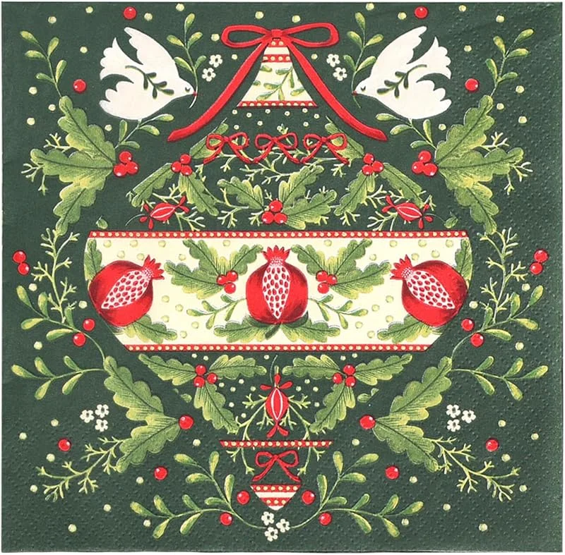 Besuche den Talking Tables-Store Talking Tables 20 x recycelbare Weihnachts-Papierservietten, bezaubernde weihnachtliche Einwegservietten mit Folklore-Motiven, ganzjährige Verwendung, Decoupage, Catering, gemusterte Serviette — Advent und Tisch
