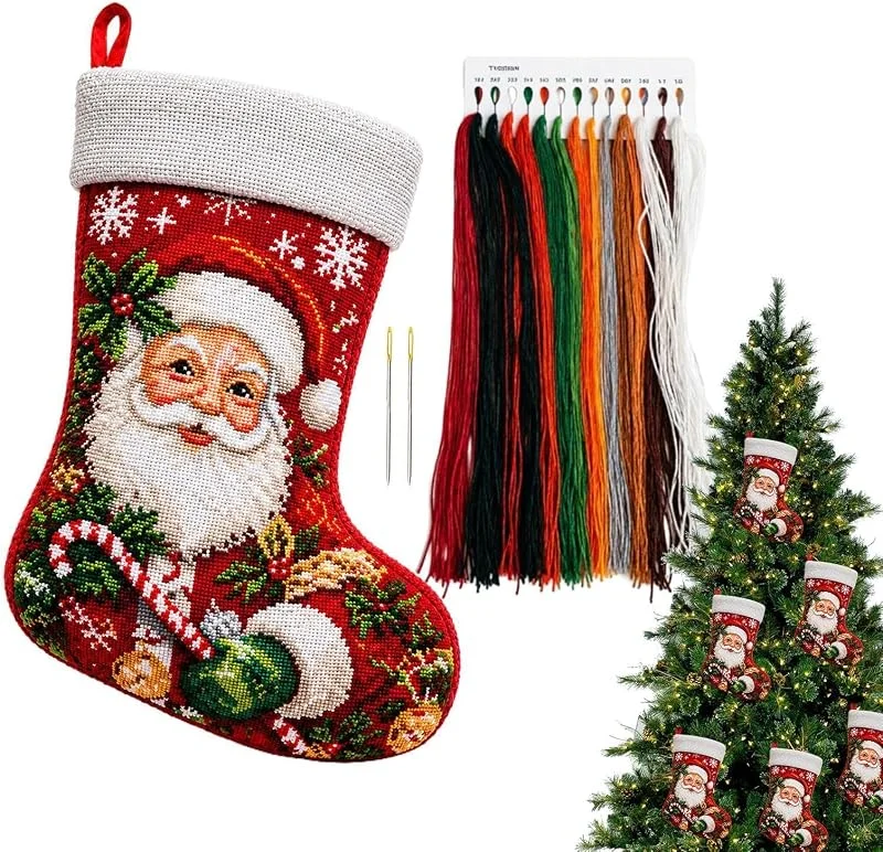 Marke: Generic Stickset für Anfänger, , Weihnachtsstrumpf — Weihnachtsdeko