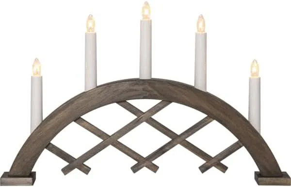 Besuche den Star Trading-Store Star Trading Kerzenleuchter Rute - Brauner Holzbogen, 5 Kerzen mit E10-Fassung, 44, 5 cm breit, 29 cm hoch, für innen — Weihnachtsdeko