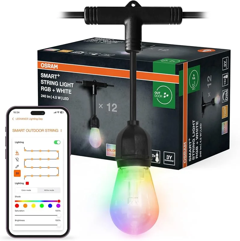 Besuche den Osram-Store OSRAM SMART+ Outdoor WiFi-Lichterkette, 4, 5W, schwarz — Weihnachtsbeleuchtung