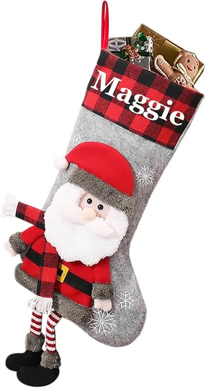 Besuche den NIBESSER-Store NIBESSER Weihnachtsstrumpf Personalisiert 46cm Nikolausstrumpf mit Benutzerdefinierte Namen Christmas Stockings für Feiertags, Familienparty, Dekoration — Weihnachtsmode