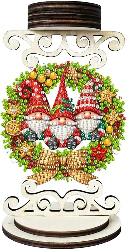 Marke: Generisch Generisch Diamond Painting Kerzenhalter Kerzenständer Kerzenleuchter, Deko Kerzenhalter, Kerzen Ständer Tischdeko für Hochzeit Party Wohnzimmer Weihnachten Geburtstag-Zwerg — Advent und Tisch