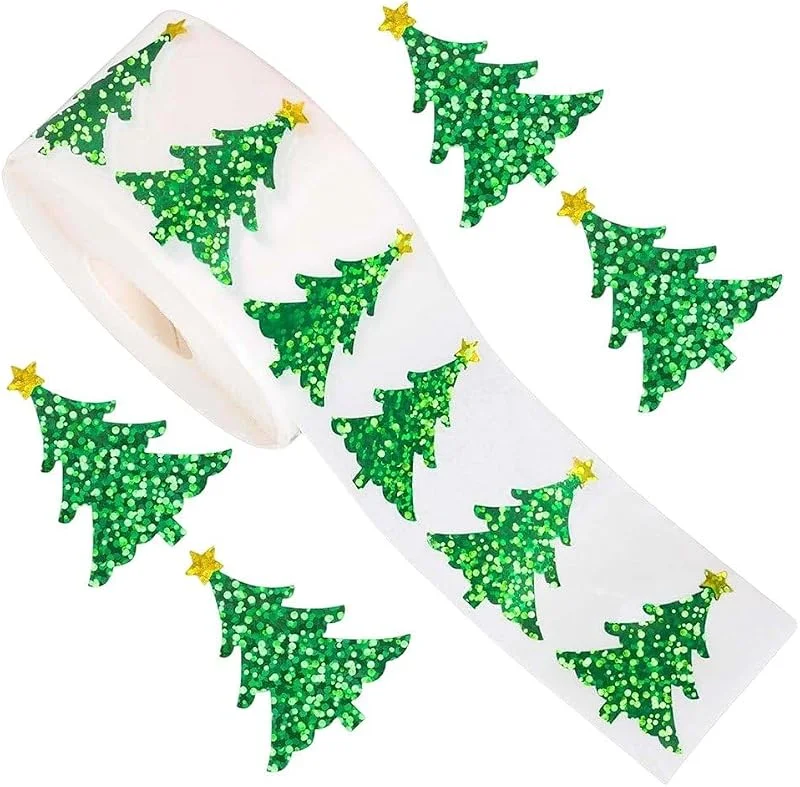 Marke: Lipfer 500 Stück Weihnachtsaufkleber, weihnachtsaufkleberrolle, Holografische Weihnachts-Winter-Feiertags-klebeetiketten, Aufkleber Für Weihnachtsumschläge, Karten, Geschenke Und Dekorationen — Geschenkverpackung