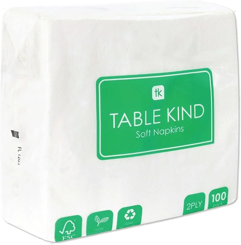 Besuche den Talking Tables-Store Table Kind 100 weiche weiße Servietten in Großpackung, hochwertige Servietten für Partys, Catering und den täglichen Gebrauch, FSC und recycelbar, hergestellt in der EU, 2lagig, 33cm — Advent und Tisch