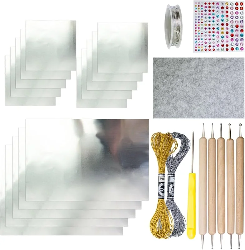 Marke: Wiffe Weihnachtsbaumschmuck-Set aus geprägter Folie, mit Werkzeug, Silber — Weihnachtsdeko