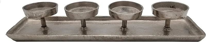 Besuche den Spetebo-Store Aluminium Kerzenhalter für 4 Kerzen, ca. 44 x 12 cm — Advent und Tisch