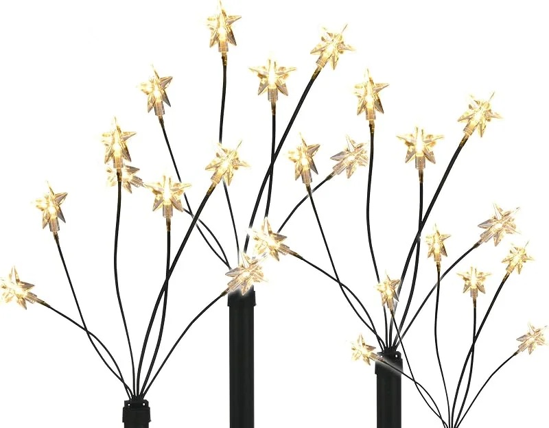 Besuche den Spetebo-Store Spetebo LED Garten Leuchtstäbe Stern - Netzteil - 4er Set mit 24 LED - Gartenstecker Balkon Weihnachts Deko Außen — Weihnachtsbeleuchtung
