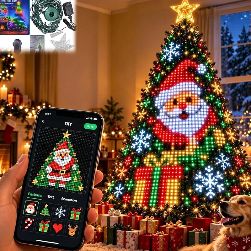 Marke: Generic Animierte Weihnachtsbeleuchtung LED Vorhang DIY Pixel-Lichtshow，7ft, 2.1m