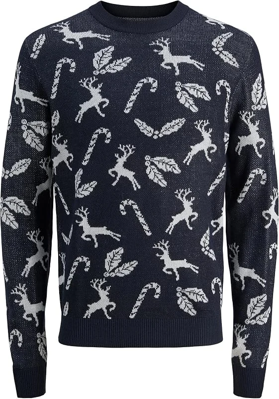 Besuche den JACK & JONES-Store JACK & JONES Jjxmas Andrew Knit Crew Neck — Weihnachtsmode
