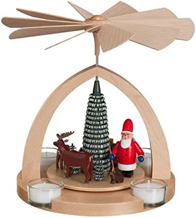 Besuche den Rudolphs Schatzkiste-Store Rudolphs Schatzkiste Tischpyramide Weihnachtsmann bunt BxHxT 20, 5x22x20cm NEU Holzpyramide Weihnachtspyramide Designpyramide Wärmespiel Tischdeko Dekoration Weihnachten Wärmespiel Lichter Figur — Weihnachtsdeko