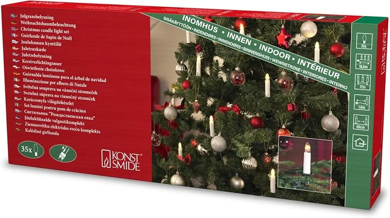 Besuche den Konstsmide-Store Konstsmide Baumkette, Topbirnen, teilbarer Stecker, 35 klaren Birnen, 230V, Innen, grünes Kabel - 1144-000 — Küche & Haushalt