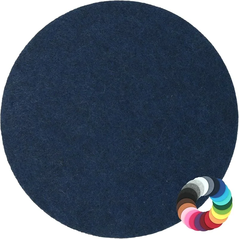 Besuche den BIASTO-Store Filz Untersetzer & Platzset - Stärke: ca. 3mm - 100% Polyester - Made-in-Germany - Farbe, Größe: Nachtblau - HF037 35 cm — Küche & Haushalt