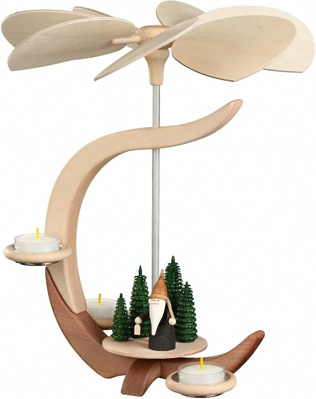 Besuche den Seiffener Volkskunst-Store Seiffener Volkskunst Pyramide C-Form mit Bergwichtel, Höhe 30 cm, original Erzgebirge — Weihnachtsdeko