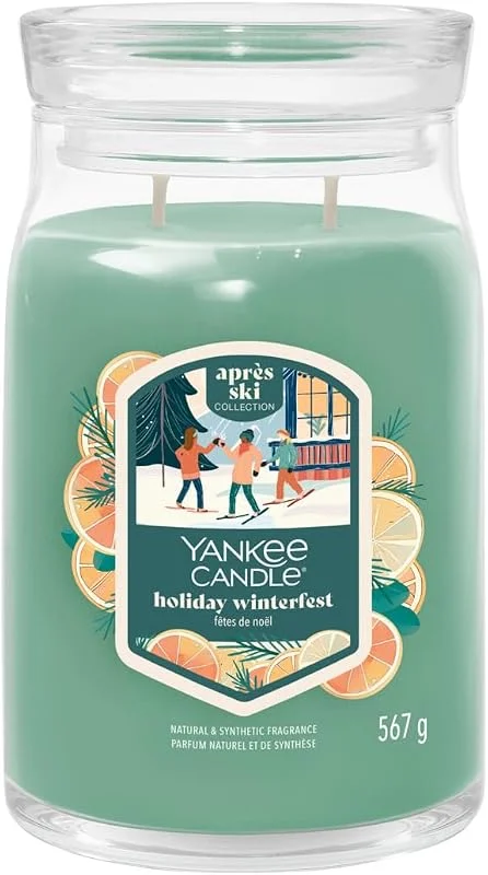 Besuche den Yankee Candle-Store Yankee Candle Duftkerze im Glas (groß) HOLIDAY WINTERFEST - Signature Kerze "Winterkollektion 2025 - Apres Ski" mit Brenndauer bis zu 90 Stunden — Kerzenlicht Abendessen