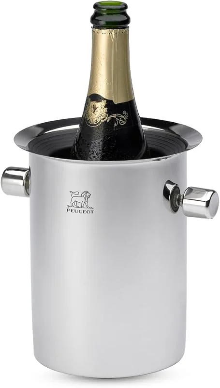 PEUGEOT - Flaschenkühler mit Kühlakkus - Für Sekt- und Weinflaschen - Höhe: 19 cm - Edelstahl — Wein und Festtafel