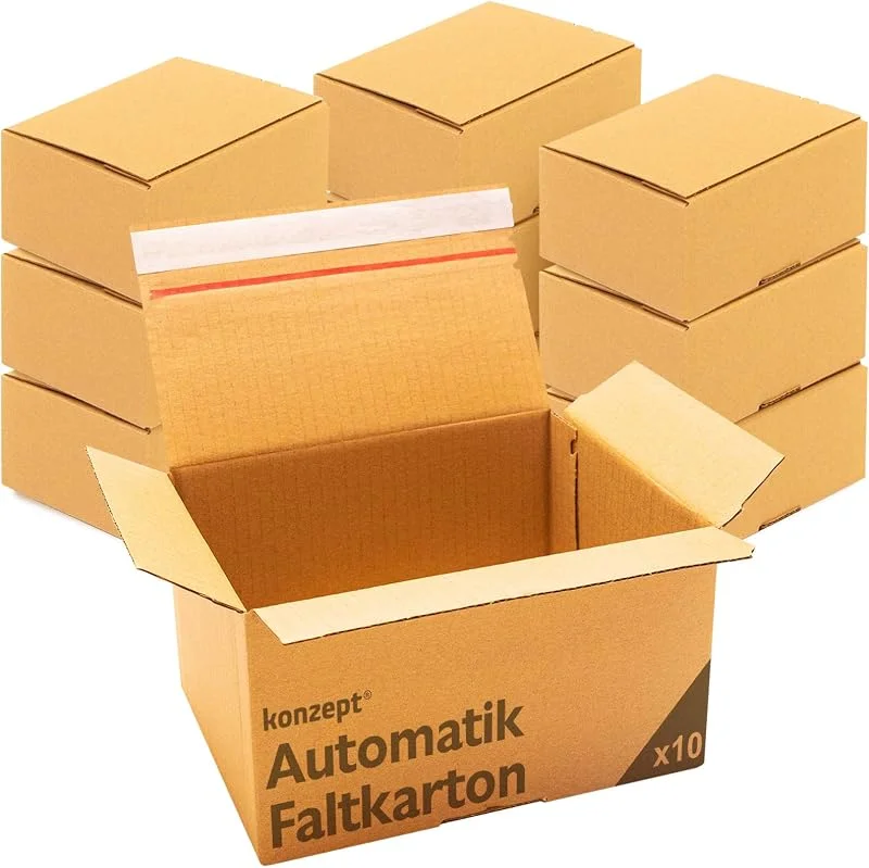 Besuche den Konzept 11-Store Konzept 11 - Versandkarton 20x15x10cm Set 10 Stk. Faltkartons mit Deckel Selbstklebend, Kleine Kartons zum Verschicken, Verpackung, Verschiedene Größe — Geschenkverpackung