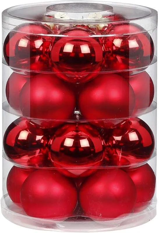 Marke: MAGIC by Inge MAGIC Weihnachtskugeln Glas 6cm 20 STK. Christbaumkugeln Farbe: Rot Glanz, matt — Weihnachtsdeko