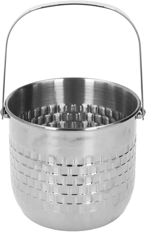 Marke: KAIXINM Doppelschichtiger Edelstahl-Weineimer, isolierter Eis-Weineimer zum Kühlen von Wein, Bier, Whisky, Weinkühler-Eimer mit glänzender Oberfläche für Bar, Party, KTV, Abendessen (Silber) — Wein und Festtafel