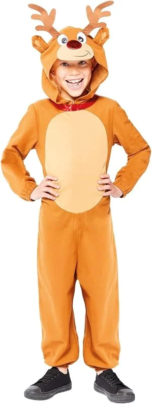 Besuche den amscan-Store Amscan - Kinderkostüm Rentier Overall, Weihnachten, Jumpsuit, Onesie, Weihnachtskostüm — Weihnachtsmode