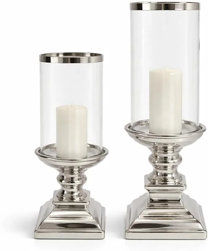 Besuche den DRULINE-Store Windlicht Kerzenständer Silber Keramik, Eckig Klein — Kerzenlicht Abendessen