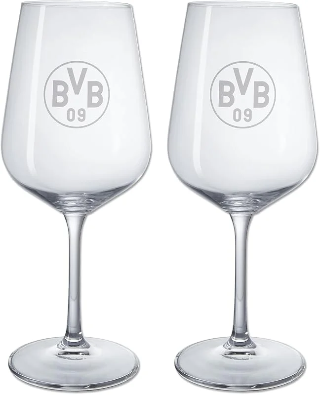 Besuche den Borussia Dortmund-Store BVB Weinglas 2er-Set, Universal-Weinglas, 0, 45 l — Wein und Festtafel
