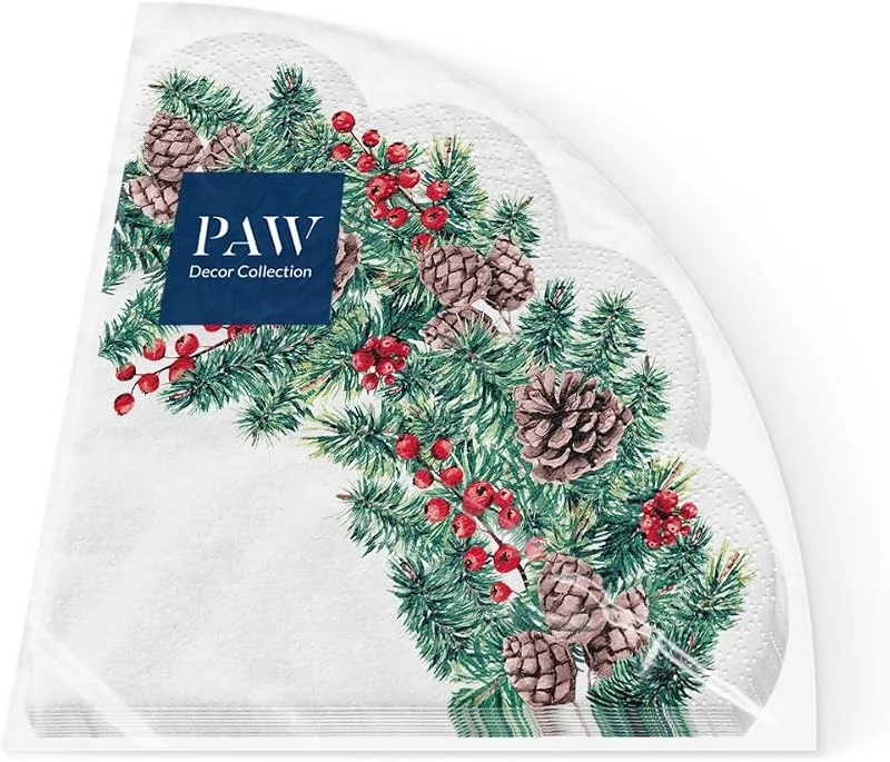 Besuche den PAW Decor Collection-Store PAW Servietten Ø 32 cm, 12 Stück - Winterzweige — Advent und Tisch
