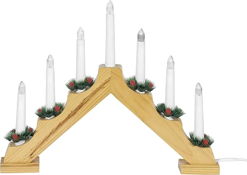 Besuche den hellum-Store hellum Holz Schwippbogen Weihnachten, 7 Kerzen innen mit Stecker & Schalter — Weihnachtsdeko